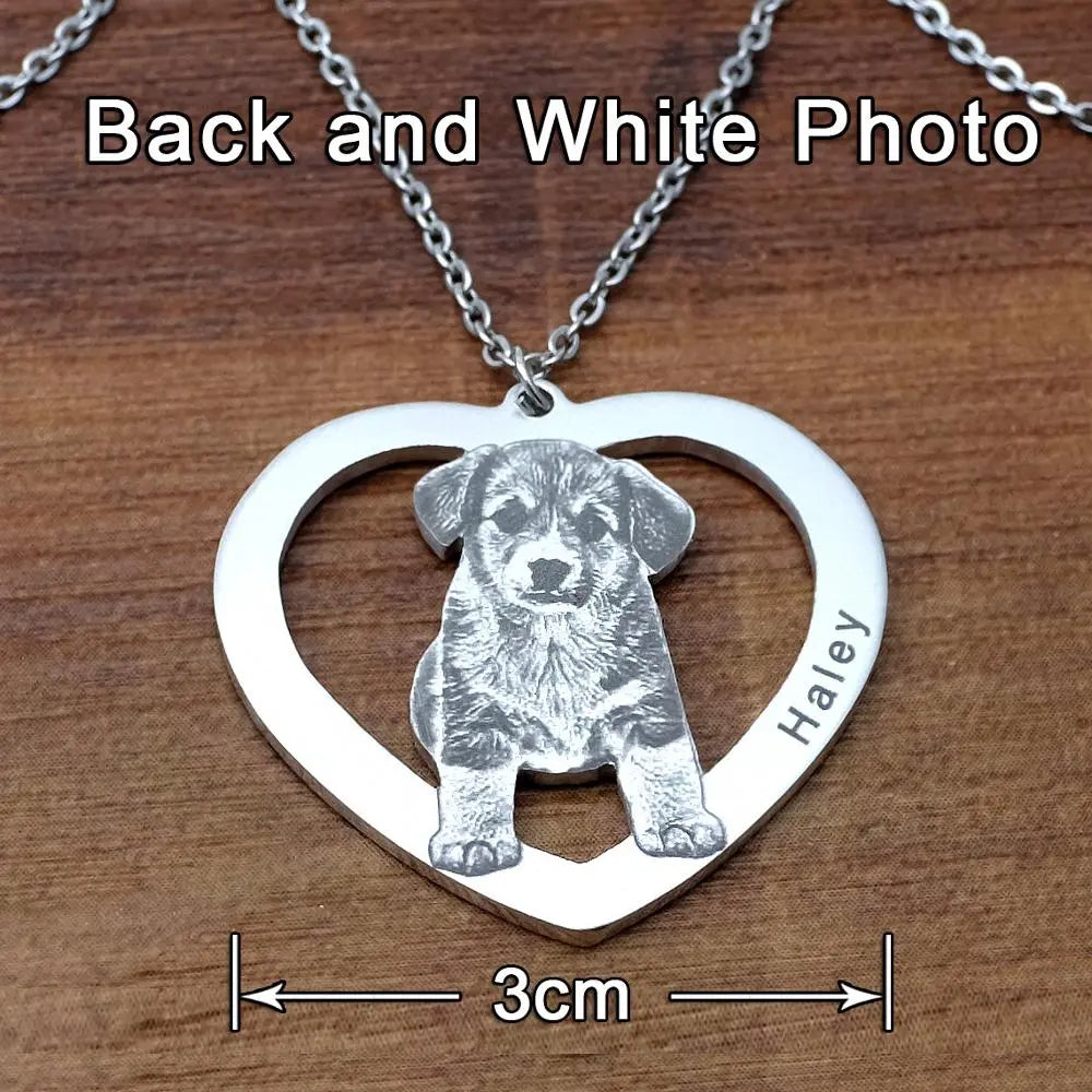 Personalized Photo Necklace,Pet Photo Necklace,Picture Necklace, Memorial Gift - Blade & Thread