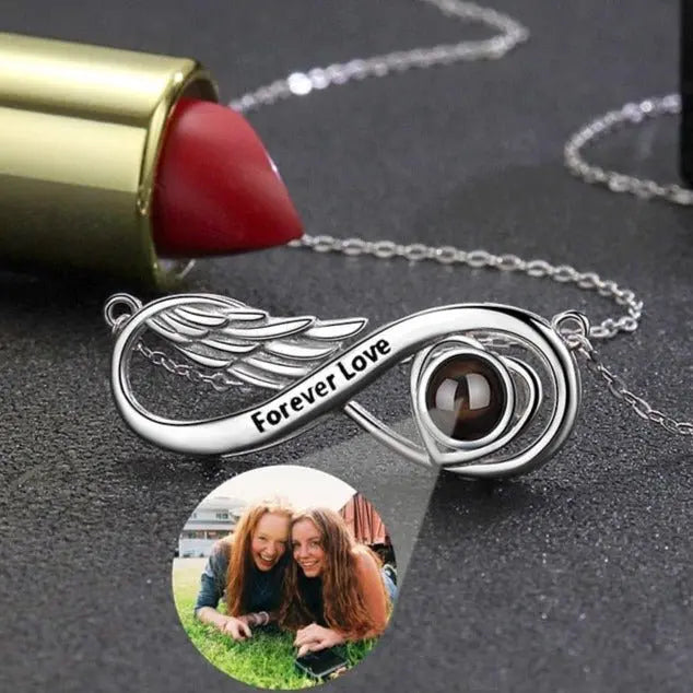 Personalized Projection Photo Necklace Necklace Infinity Pendant Birthday Jewelry Gift - Blade & Thread