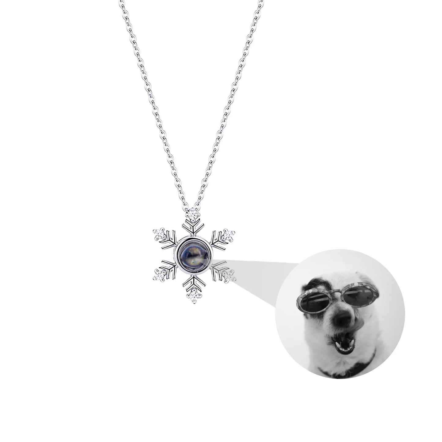 Photo Projection snowflake shape Necklace Pendant Jewelry for Lover Girlfriend 2022 - Blade & Thread