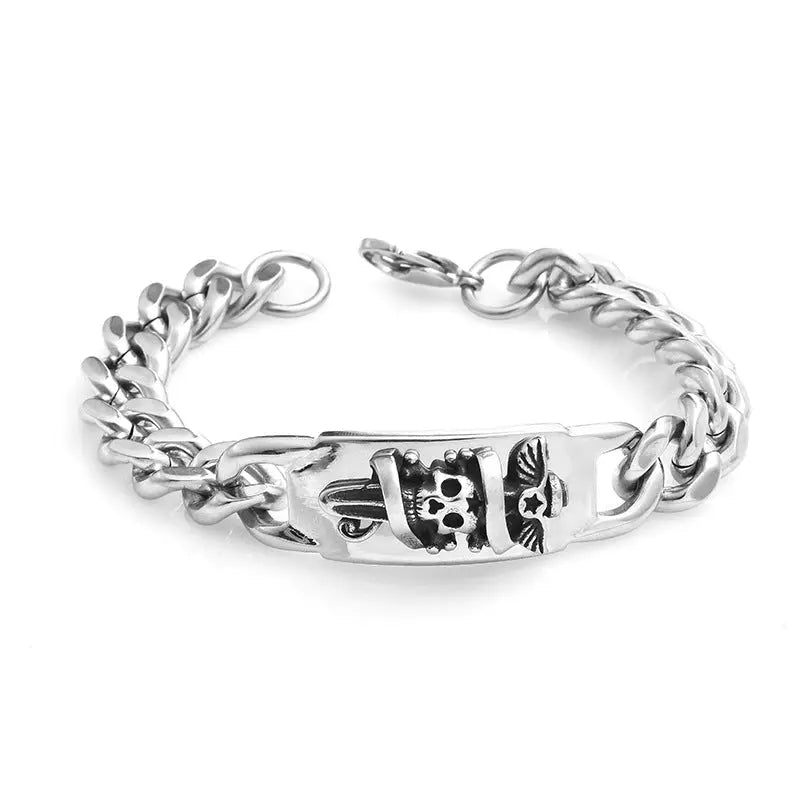 Pirates of the Caribbean skull dagger stainless steel bracelet - Blade & Thread