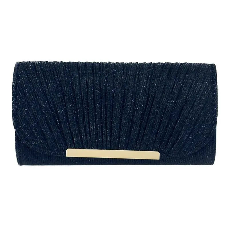 Pleated high sewing round bottom hand-held evening bag - Blade & Thread