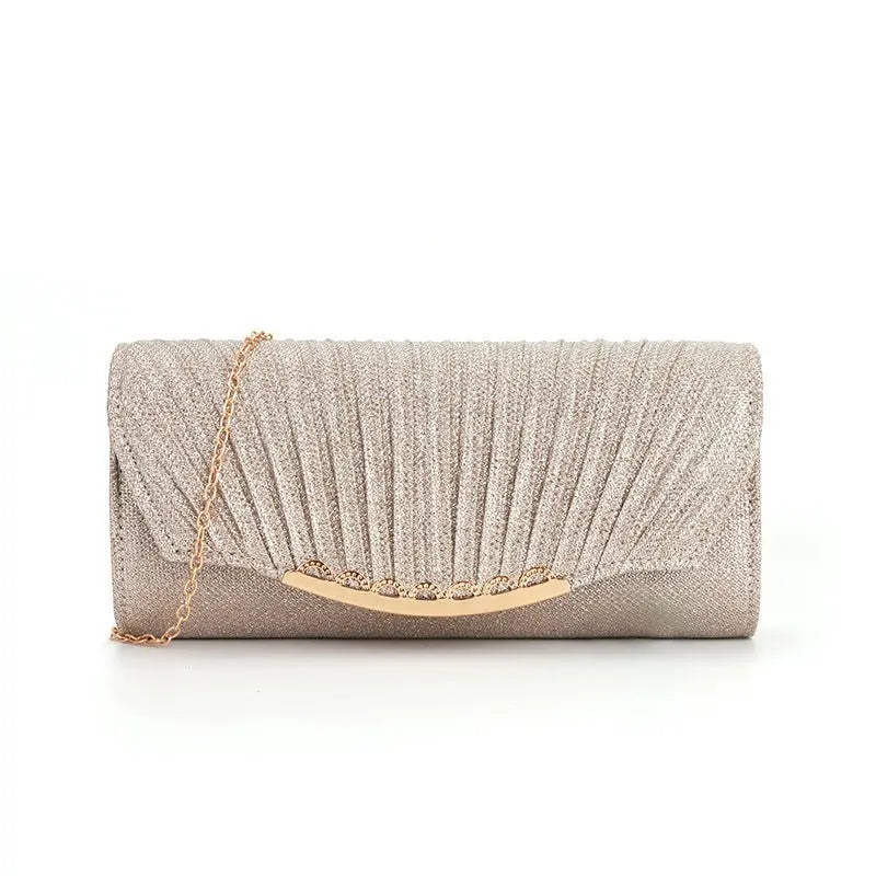 Pleated stitching chain crossbody Clutch Handbag - Blade & Thread
