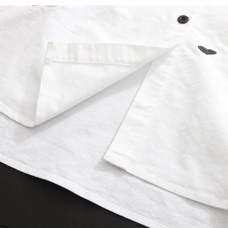 Plus size Cotton Embroidery women loose long white shirts casual ladies blouse - Blade & Thread