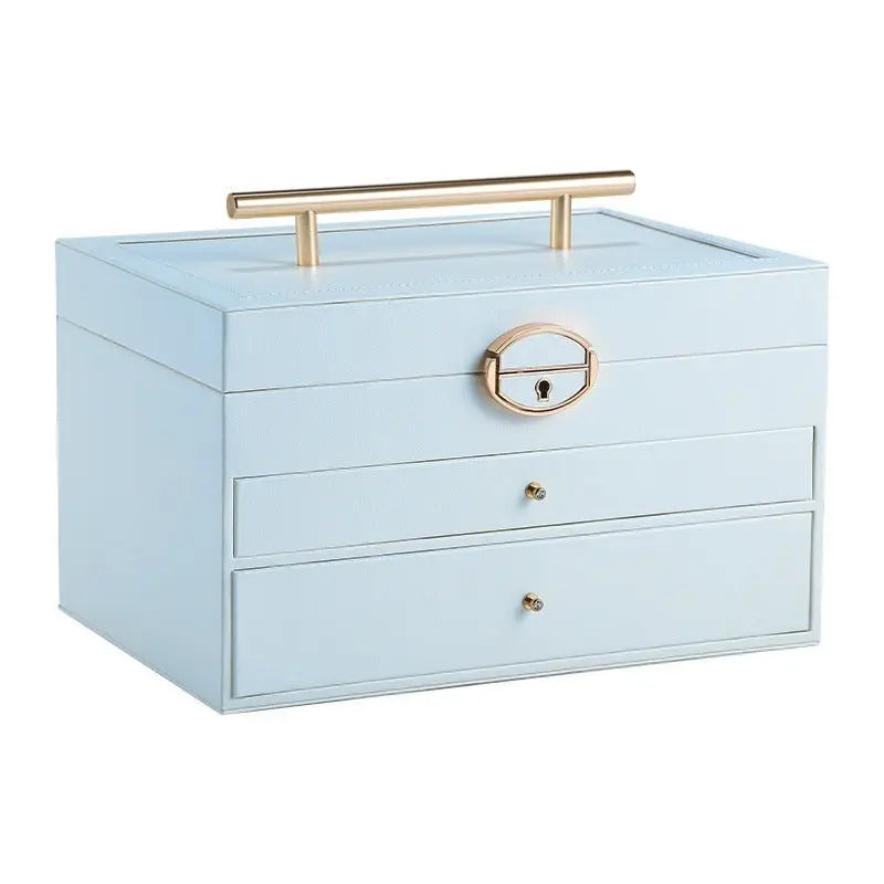 Portable large capacity jewelry box with large mirror - Blade & Thread