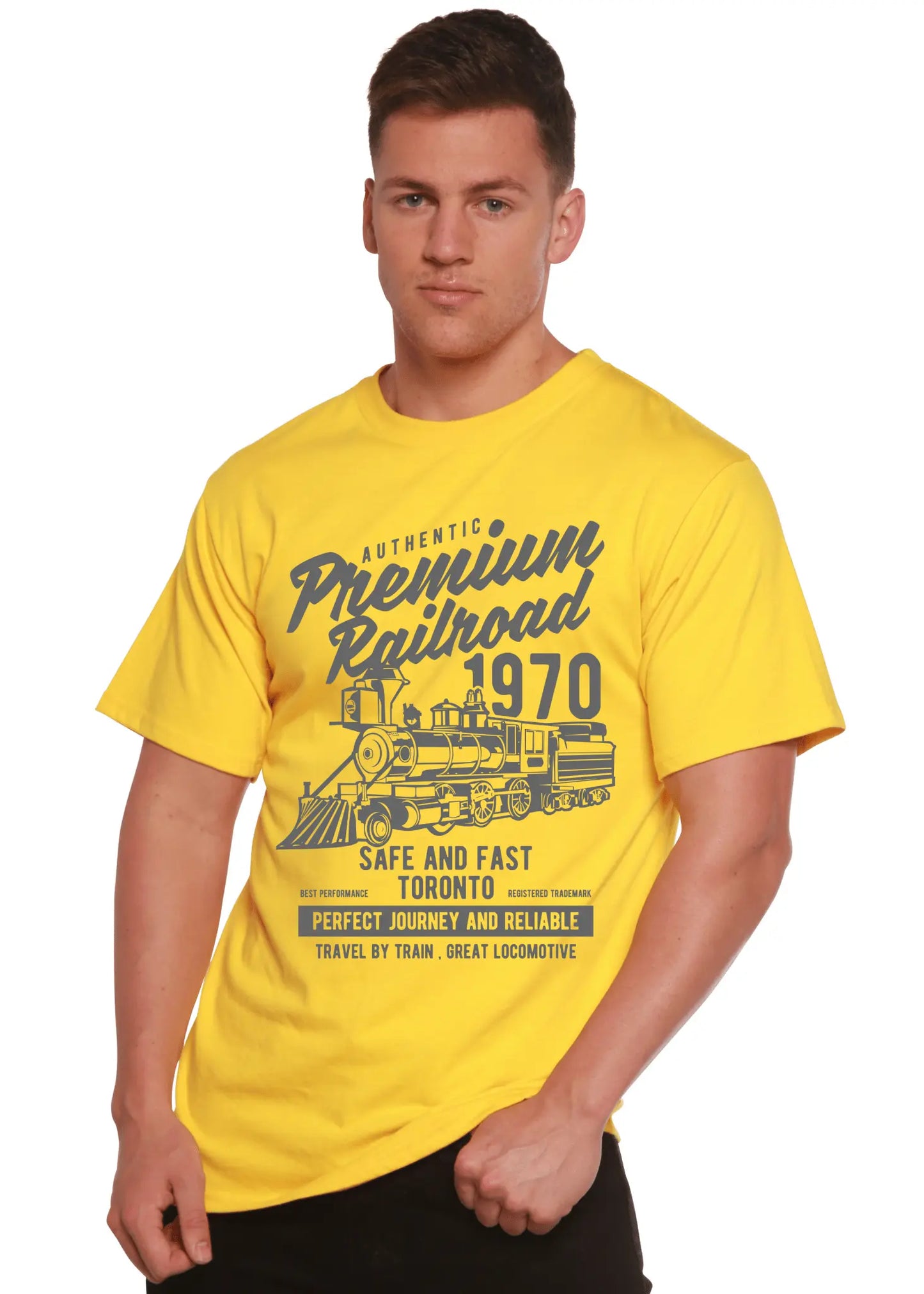 Premium Railroad Spun Bamboo® Men's Bamboo Viscose/Organic Cotton Short Sleeve Graphic T-Shirt - Blade & Thread