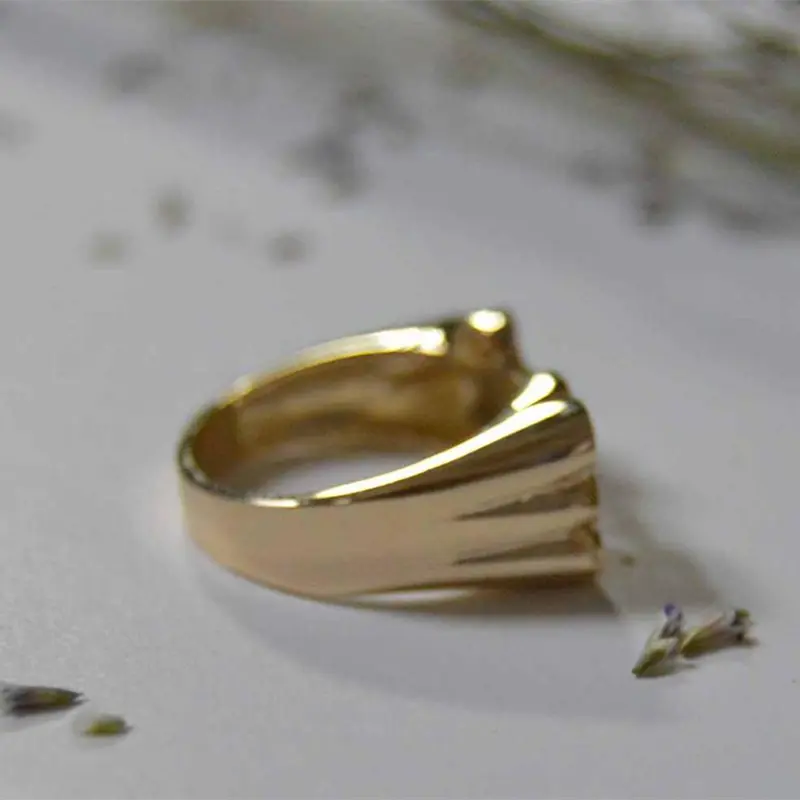 Personalized Name Ring Unisex Custom Letter Initial Ring with Heart Gold-Plated Copper Nameplate Ring nowadaysfashion