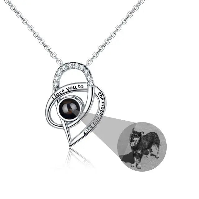 Personalized Necklaces Customize Name Projection Photo Crystal Heart Stitching Necklace nowadaysfashion
