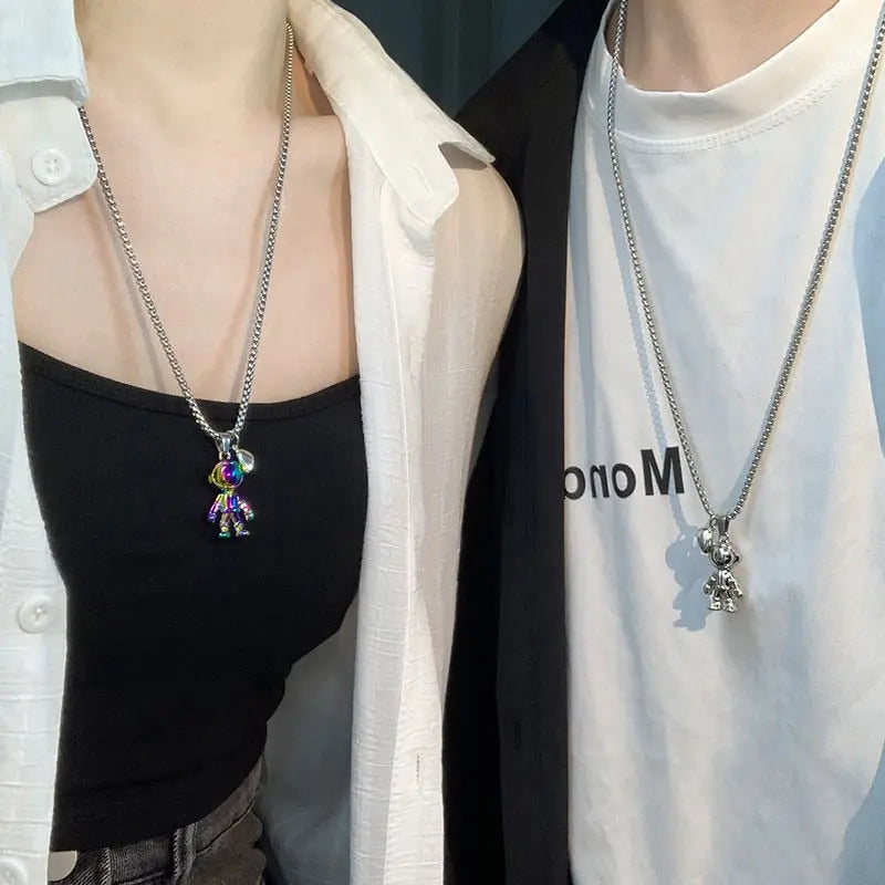 2pc/set Magnet Attracts Couple Necklace Spaceman Charm Jewelry Lover Distance Gift nowadaysfashion