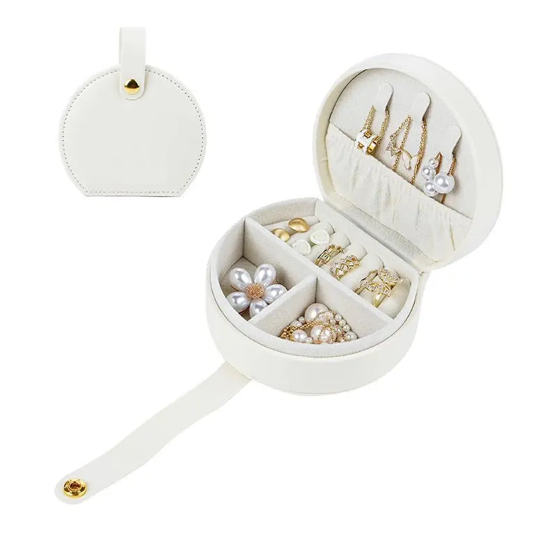 PU leather portable round jewelry box - Blade & Thread
