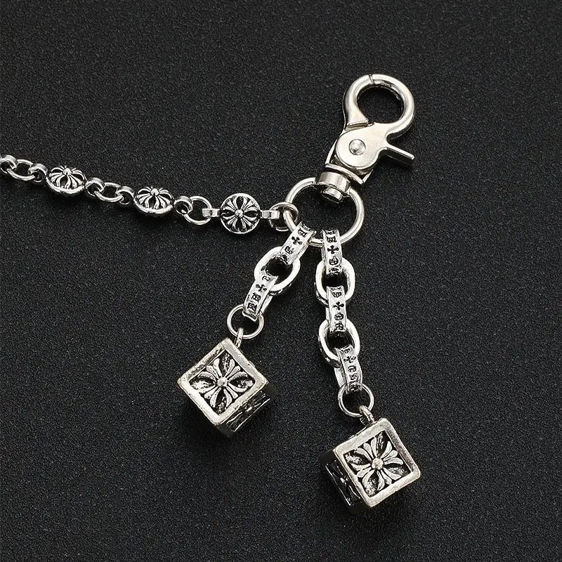 Retro cross flower ball bag chain - Blade & Thread
