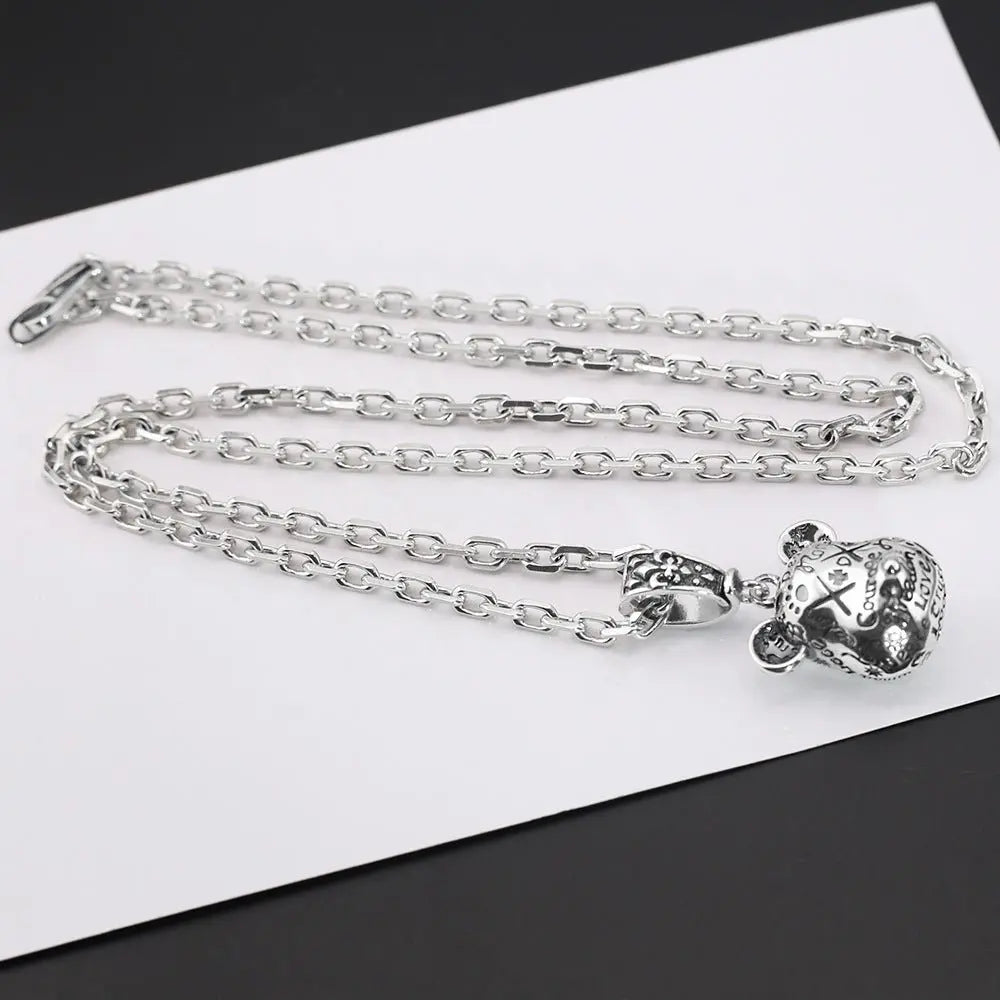 Retro Cute violent bear necklace - Blade & Thread