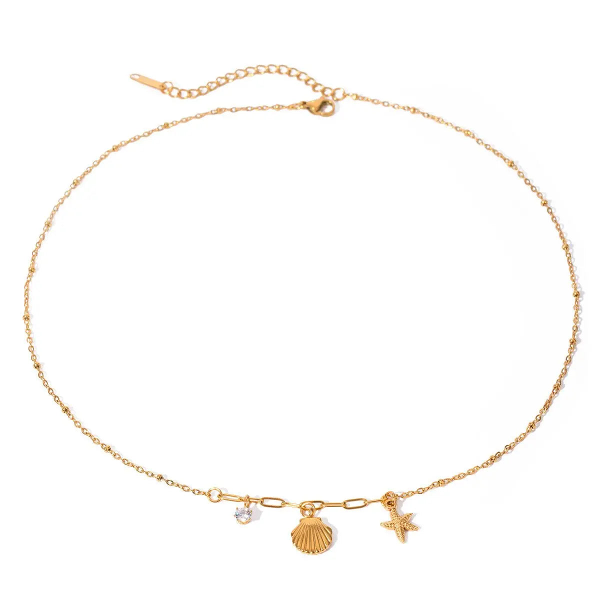 Small starfish shell zircon necklace - Blade & Thread