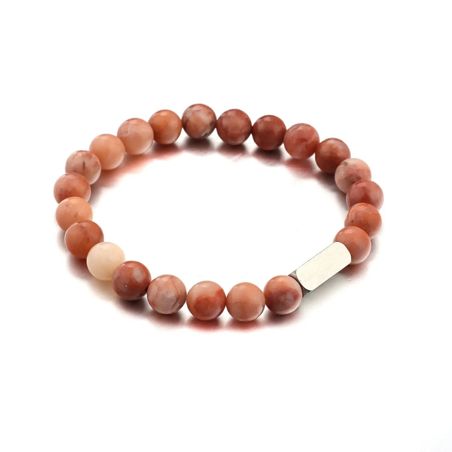 Stainless steel engraved beaded bracelet - Blade & Thread