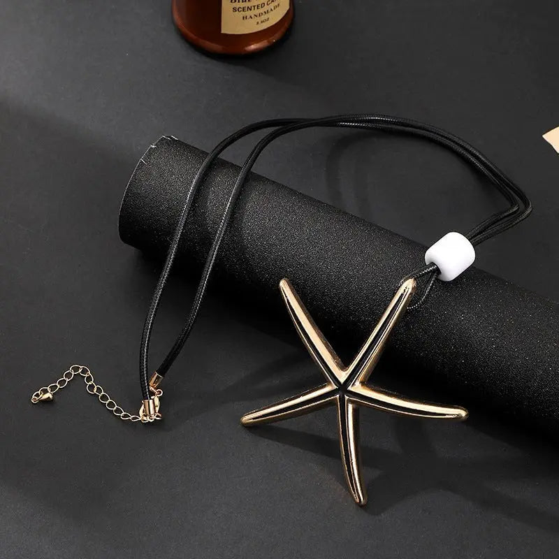 starfish necklace geometric long necklace - Blade & Thread