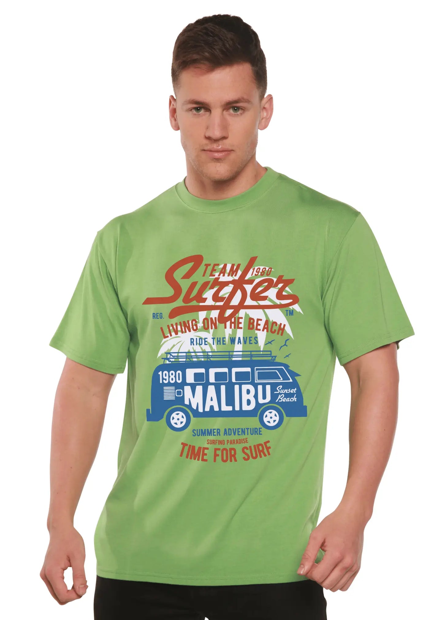 Team Surfer Spun Bamboo® Men's Bamboo Viscose/Organic Cotton Short Sleeve Graphic T-Shirt - Blade & Thread