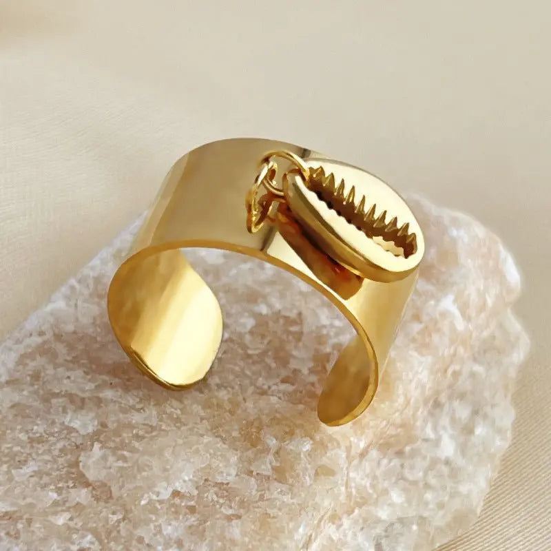 Titanium steel shell open ring - Blade & Thread