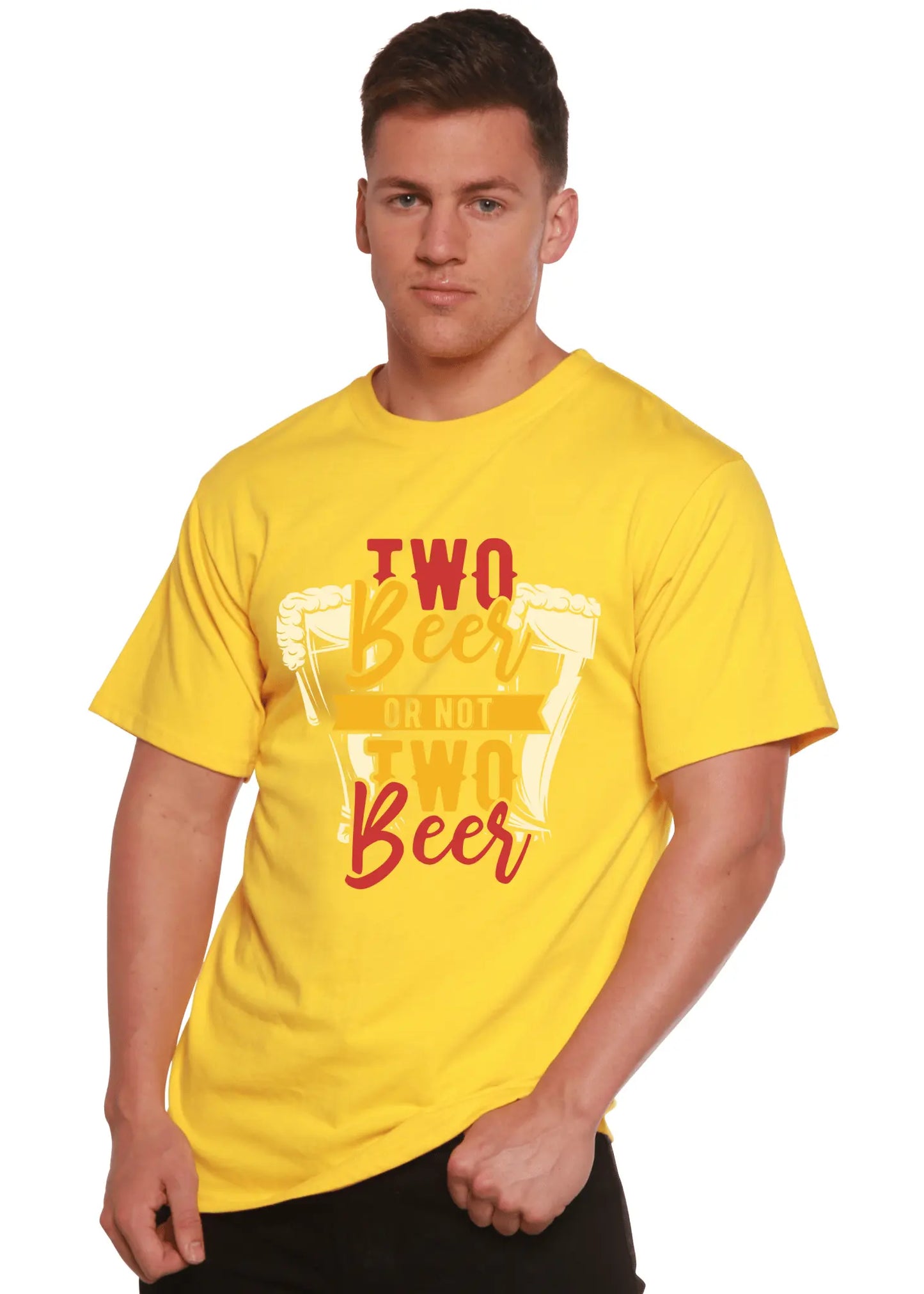 Two Beer Men's Bamboo Viscose/Organic Cotton Short Sleeve Graphic T-Shirt - Blade & Thread