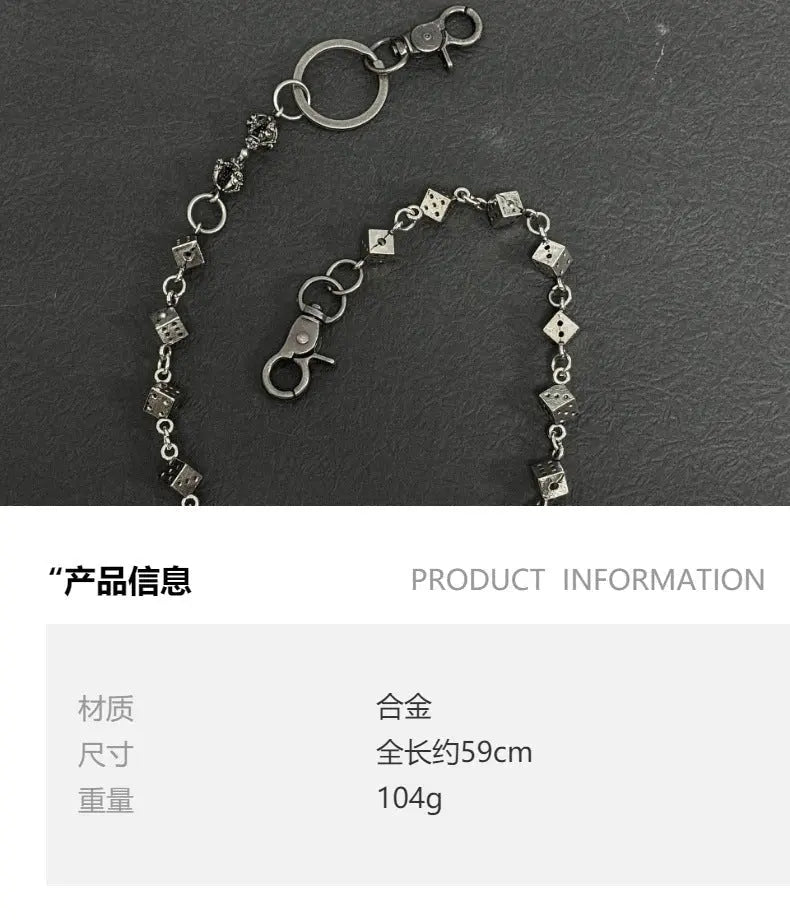 vajra dice metal waist chain - Blade & Thread