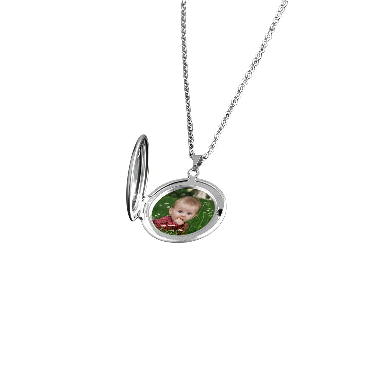 Wedding Gift For Couple Custom Color Photo Round Locket Necklaces Pendant - Blade & Thread
