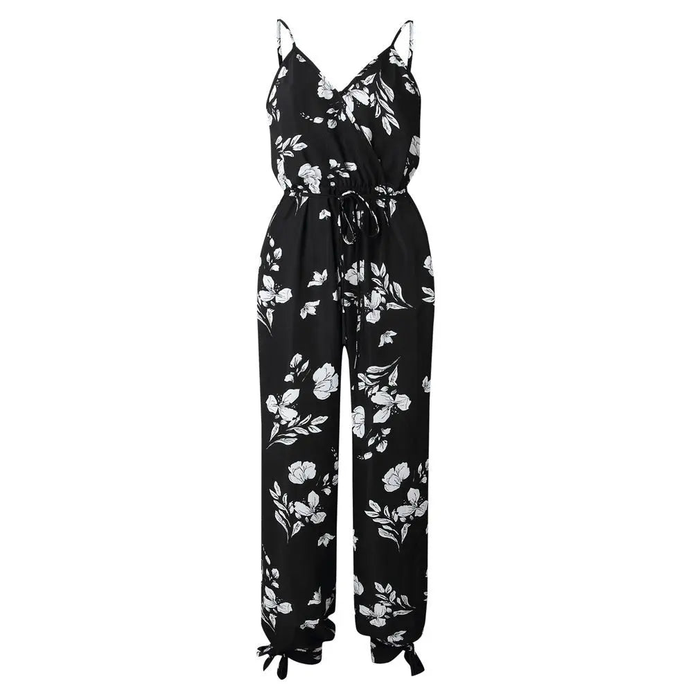 Women Sleeveless Loose Baggy Trousers Solid Romper Jumpsuit Cotton Print Broadcloth - Blade & Thread