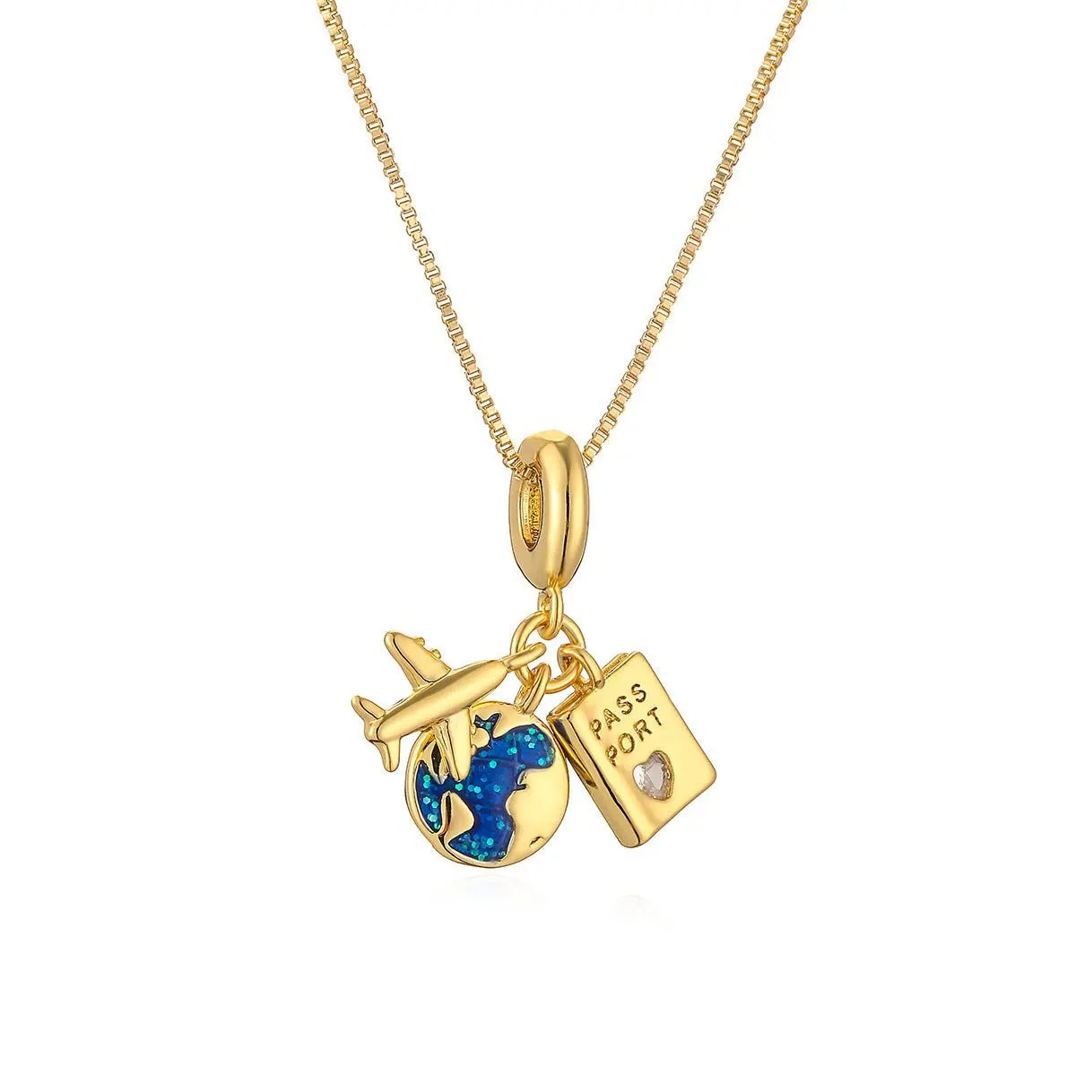 Zircon Camera Passport Pendant Necklace - Blade & Thread