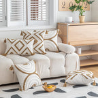 Bohemian Tufted Polyester Pillow Cover Geometric Pattern For Modern Home Decor Blade & Thread