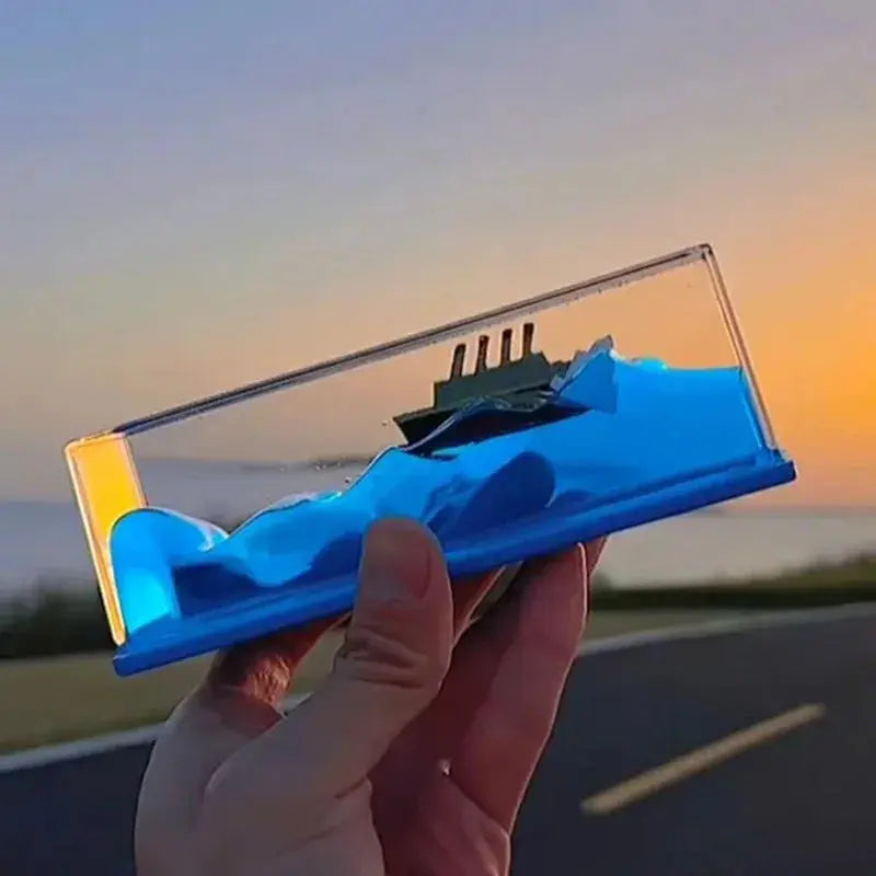 Creative Cruise Ship Fluid Drift Bottle Nautical Home Decor Blade & Thread
