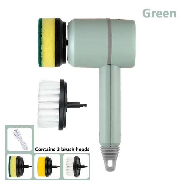 Electric Cleaning Brush With 3 Brush Heads For Multifunctional Cleaning Blade & Thread