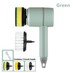 Electric Cleaning Brush With 3 Brush Heads For Multifunctional Cleaning Blade & Thread