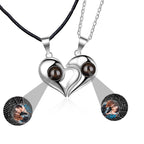 1 Pair Personalized Custom Photo Couple Heart Shape Projection Pendant Necklace nowadaysfashion