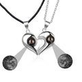 1 Pair Personalized Custom Photo Couple Heart Shape Projection Pendant Necklace nowadaysfashion