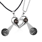 1 Pair Personalized Custom Photo Couple Heart Shape Projection Pendant Necklace nowadaysfashion