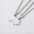 1 Pair puzzle Pendant Chain piece necklace for couples nowadaysfashion