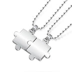 1 Pair puzzle Pendant Chain piece necklace for couples nowadaysfashion