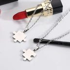 1 Pair puzzle Pendant Chain piece necklace for couples nowadaysfashion