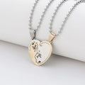 1 Set Couple Charm Cat Pendant Necklace Women Men Stainless Steel Girl Gift Jewelry Blue Cololr nowadaysfashion