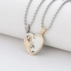 1 Set Couple Charm Cat Pendant Necklace Women Men Stainless Steel Girl Gift Jewelry Blue Cololr nowadaysfashion