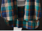 100% Cotton Plaid Shirt Long Sleeve Button Up Casua Loose Blouse Plus Size nowadaysfashion