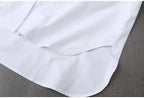 100% Cotton Women White Floral Embroidery Blouse Long Sleeve Turn Down Collar Shirt nowadaysfashion