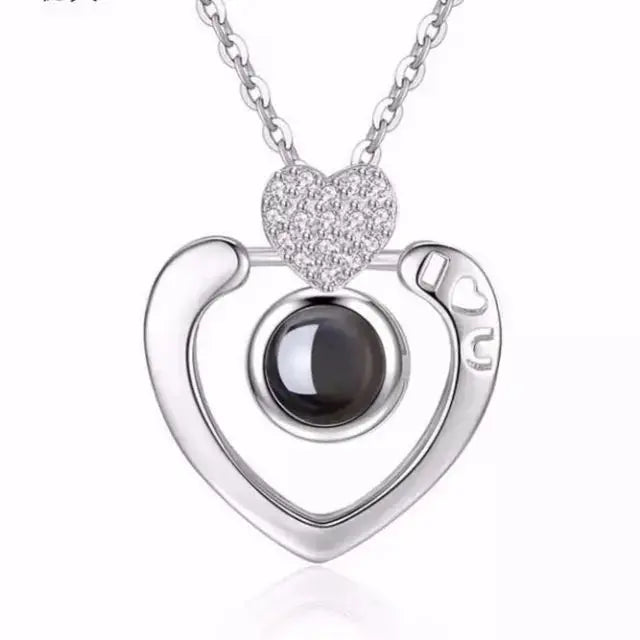 100 languages of love necklace Pendant to Express, Women Love Memory Projection Necklace nowadaysfashion