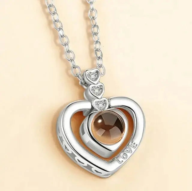 100 languages of love necklace Pendant to Express, Women Love Memory Projection Necklace nowadaysfashion