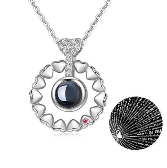 100 languages of love necklace Pendant to Express, Women Love Memory Projection Necklace nowadaysfashion