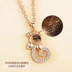100 languages of love necklace Pendant to Express, Women Love Memory Projection Necklace nowadaysfashion