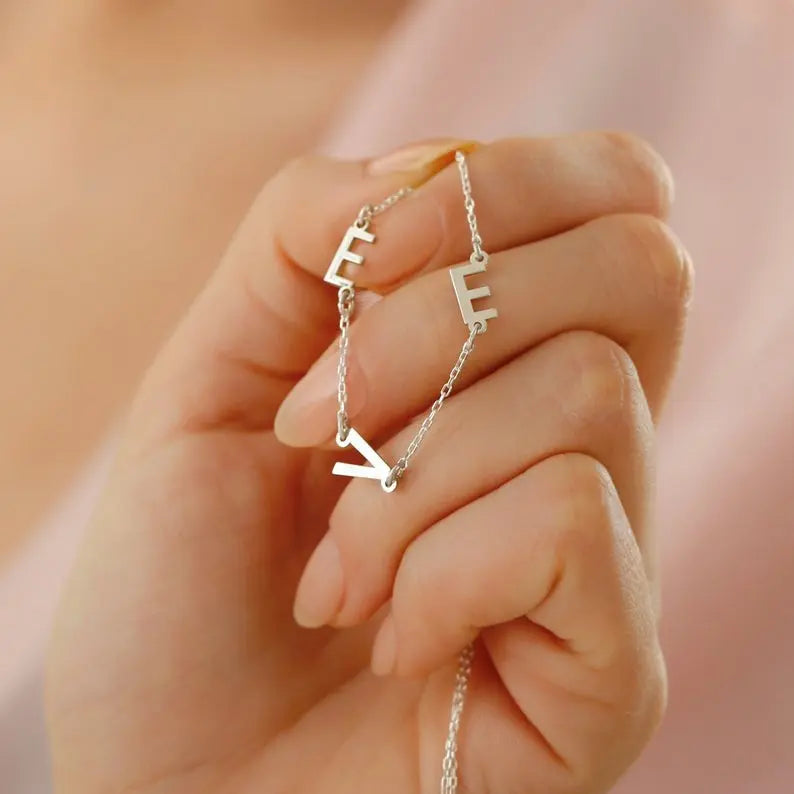 Personalized 26 English letter name necklace clavicle chain nowadaysfashion