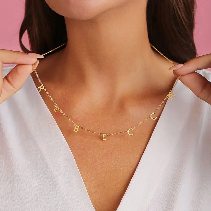 Personalized 26 English letter name necklace clavicle chain nowadaysfashion