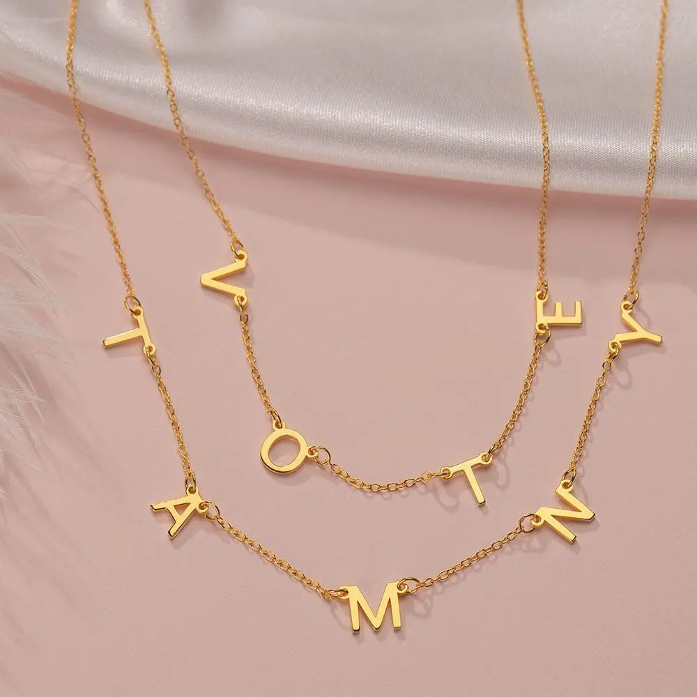 Personalized 26 English letter name necklace clavicle chain nowadaysfashion