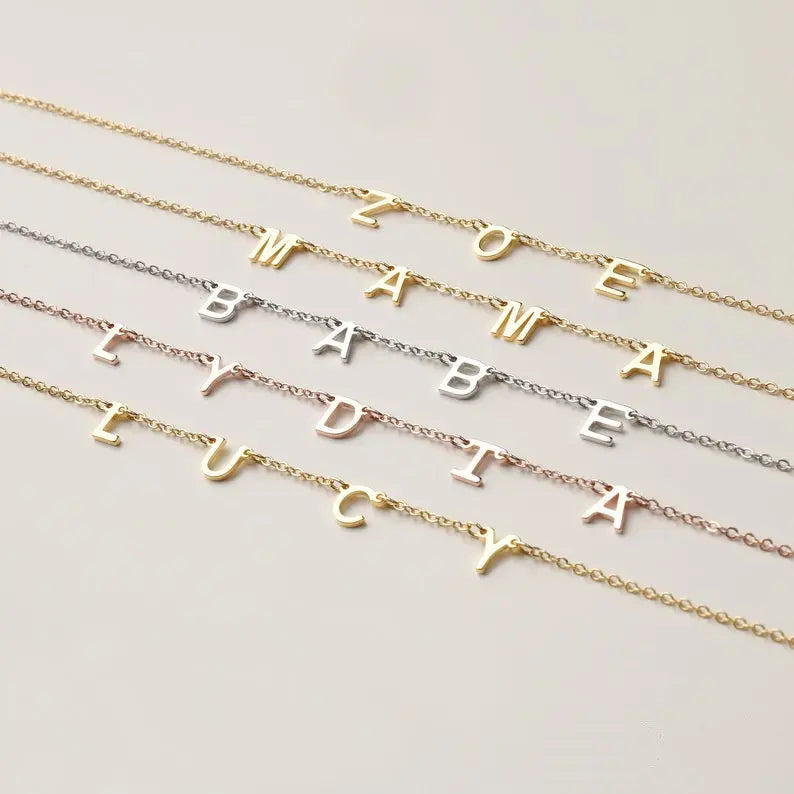 Personalized 26 English letter name necklace clavicle chain nowadaysfashion