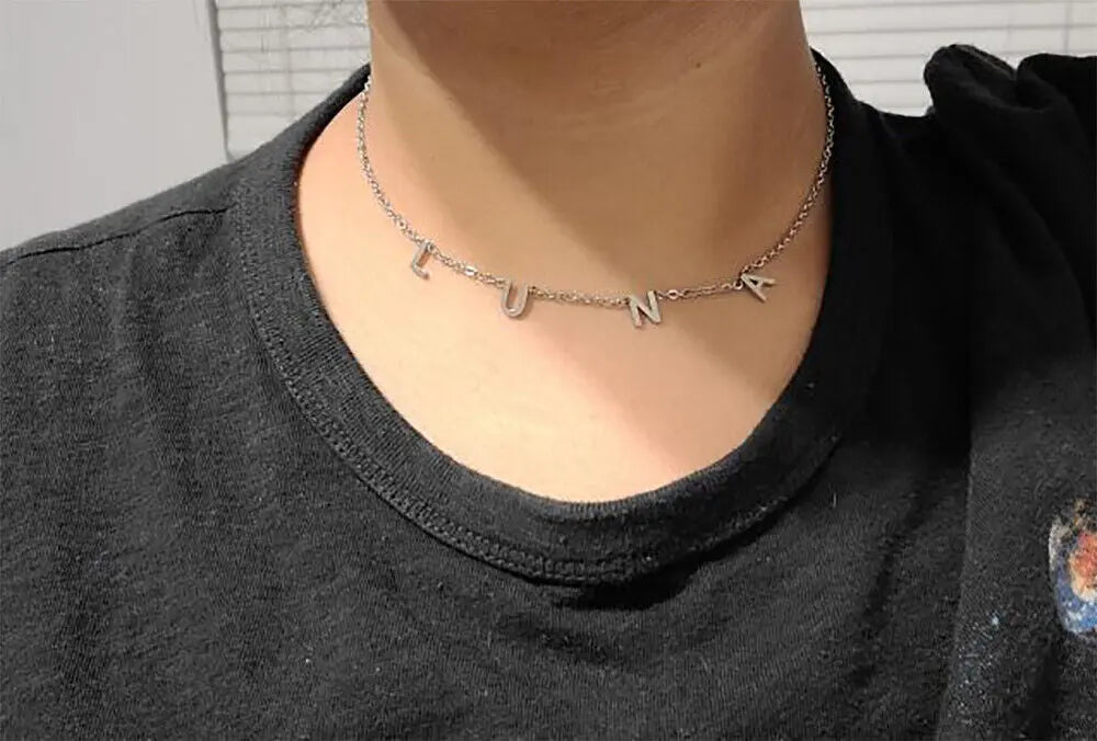 Personalized 26 English letter name necklace clavicle chain nowadaysfashion