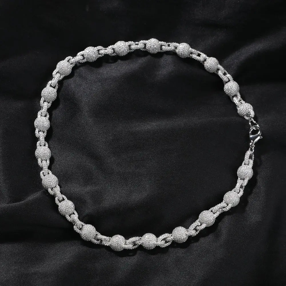 10mm Micropaved 5A Zirconia Ball Chain Necklace - Blade & Thread