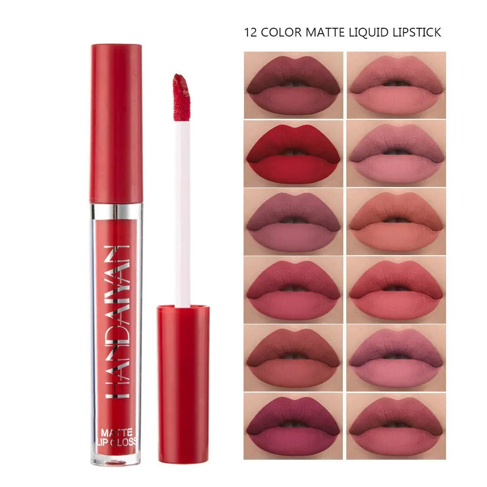 12 Colors Sexy Liquid Lipstick Matte Waterproof Lipgloss Nude Makeup Cosmetic - Blade & Thread